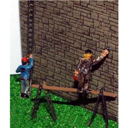 Working men on ladders - Unpainted