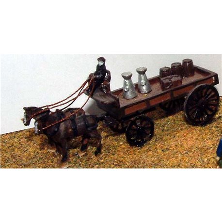 E15 Delivery trolley - 2 horse Unpainted Kit N Scale 1:148