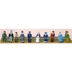 10 Victorian/Edwardian Seated figures - Unpainted