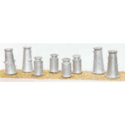 8 Assorted Milk Churns - Unpainted