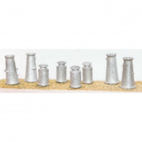 8 Assorted Milk Churns - Unpainted