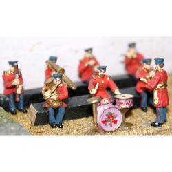 Seated Band-Civil Uniform (8 figures) - Unpainted