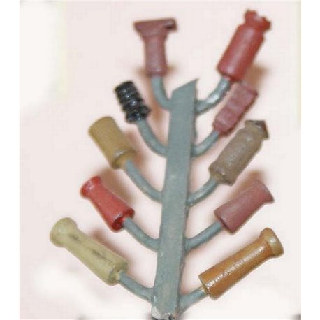 20 Assorted. Chimney Pots (10 types) (OO Scale 1/76th) - Unpainted
