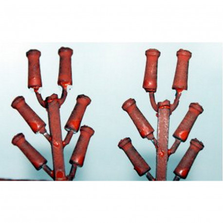 12 Round Chimney Pots (8mm tall) (OO scale 1/76th) - Unpainted