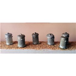 6 x Dustbins - Unpainted