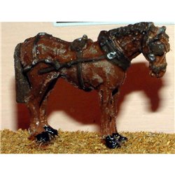 2 harnessed horses (single shaft) (OO Scale 1/76th) - Unpainted