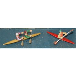 Canoe's & figures (single & double) (OO Scale 1/76th) - Unpainted
