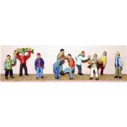 Football Supporters (10 figures) (OO Scale 1/76th) - Unpainted