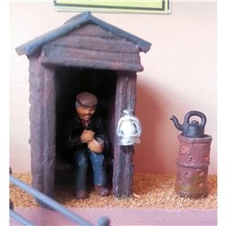 Nightwatchman with hut & brazier - Unpainted