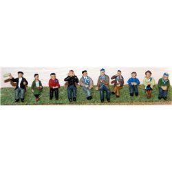 10 Seated Spectators - Unpainted