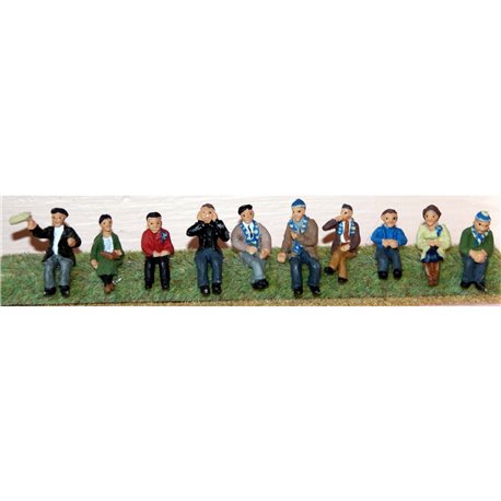 10 Seated Spectators - Unpainted