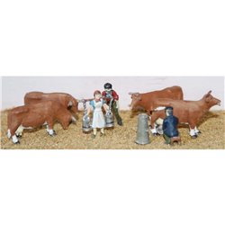 Dairy Scene inc. Cows, Milkmaid etc - Unpainted