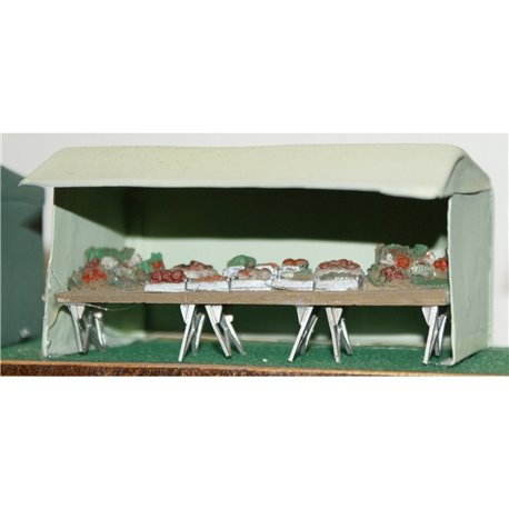 18ft Market Stall- Greengrocer Stall (OO scale 1/76th) - Unpainted