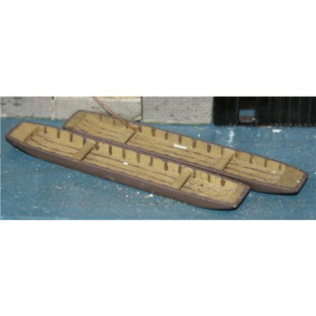 2 x empty Punts (OO Scale 1/76th) - Unpainted