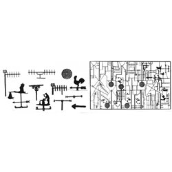TV Ariels/weather vanes (OO Scale 1/76th) - Unpainted