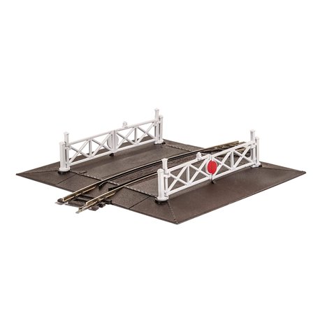 Curved (No.2 radius ) Level Crossing, complete with 2 ramps & 4 gates