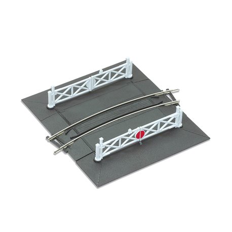 Curved (No.1 radius ) Level Crossing, complete with 2 ramps & 4 gates