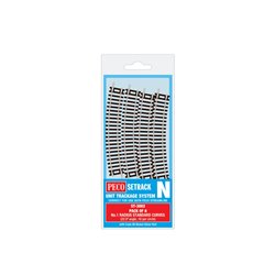 PECO Setrack N Gauge Code 80 - No.1 Rad Standard Curve 228mm (pack of 8)