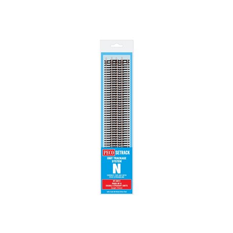 PECO Setrack N Gauge Code 80 - Double Straight 174mm (pack of 8)