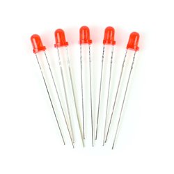 LED Red 3mm (Pack of 5) 12v