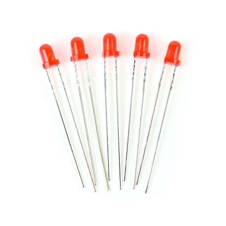 LED Red 3mm (Pack of 5) 12v