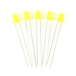 LED Yellow 3mm (Pack of 5) 12v