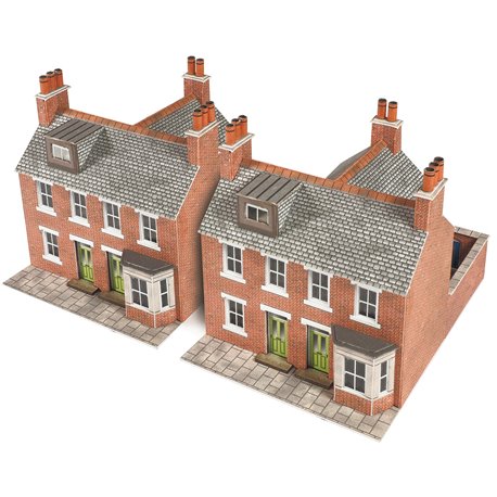 Two Red Brick Terraced Houses - Card Kit
