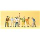 Road Workers (6) with Equipment Exclusive Figure Set