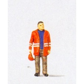Railway Shunter in Safety Jacket Figure