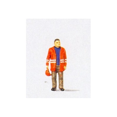 Railway Shunter in Safety Jacket Figure