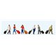 Walking with Wheeled Suitcases (6) Exclusive Figure Set