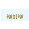 Firemen Beige Uniform Seated Crew (8) Exclusive Figure Set