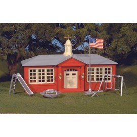 Ready Built - Schoolhouse W/Playground Equipment