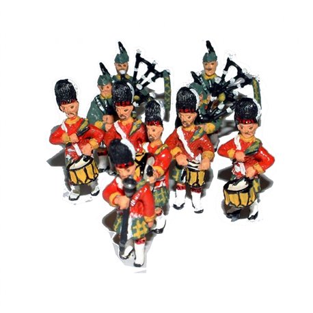 Kilted Pipe & Drums Band (OO Scale 1/76th) - Unpainted