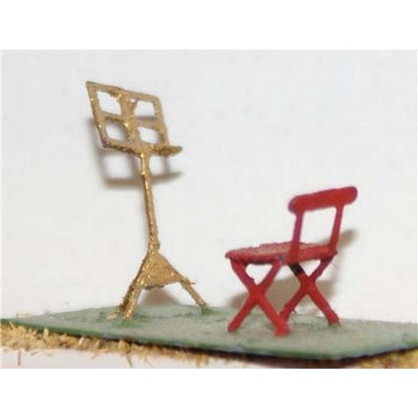 Etched Brass Seats & Music stands (OO Scale 1/76th) - Unpainted