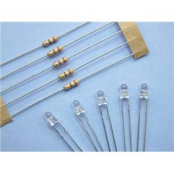 5x3mm clear LED + 12V resistor