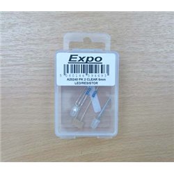 2x5mm clear LED + 12V resistor