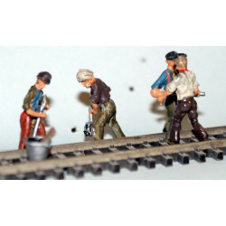 4 Lineside/track Workers set1 - Unpainted