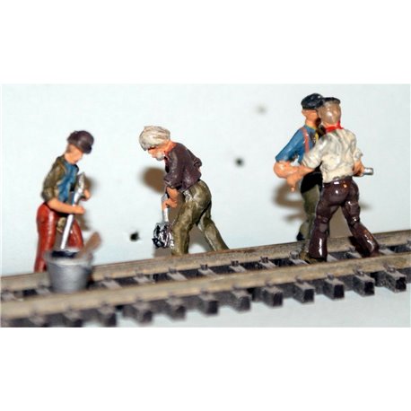 4 Lineside/track Workers set1 - Unpainted