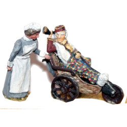 Gouty Old Man, Bath Chair & Nurse - Unpainted