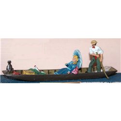 Punt with figures - Unpainted figure set to create a 'Punting scene' 