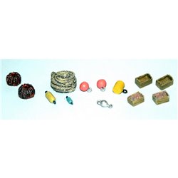 Wharfside / boat clutter, jetty junk (OO scale 1/76th) - Unpainted