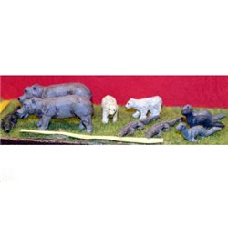 Hippos,Bears,Seals & Crocodiles - Unpainted