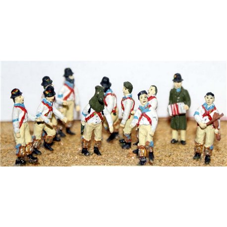 Morris Dancers & Musicians (OO Scale 1/76th) - Unpainted