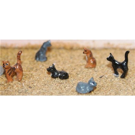 Painted 6 Assorted Cats 