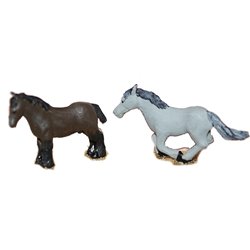 2 Horses (no harness) - Unpainted