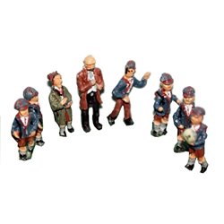 8 x Schoolboys and teacher - Unpainted