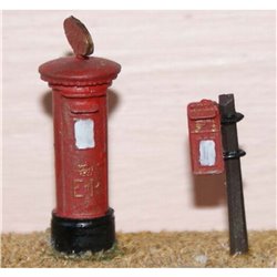 2 x E.R. Pillar Boxes - Unpainted
