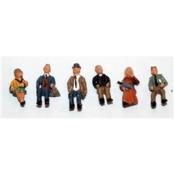 6 Seated Coach Passengers Set 1 - Unpainted