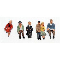 6 Seated Coach Passengers Set 3 - Unpainted